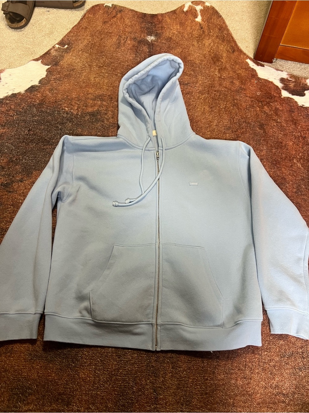 Levi's Light Blue Full-Zip Hoodie Sweater